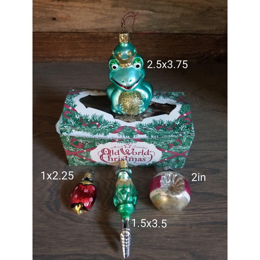 Vintage Old World Glass Hand Blown Christmas Ornaments Lot